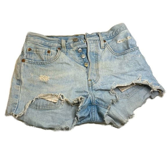 Levi's Pants - Levis 501 Button Fly Denim Jean Shorts Cutoffs High Waisted Rise Festival 26